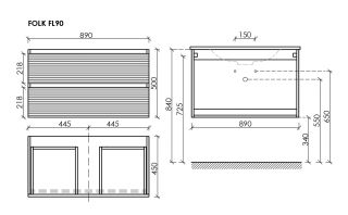 Тумба подвесная под раковину Sancos Folk FL90CP 90 см капучино